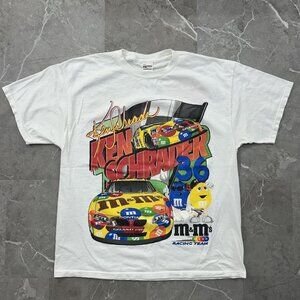 Vintage Ken Schrader M&M's Racing Shirt Mens XL NASCAR Pontiac y2k Graphic Tee‎